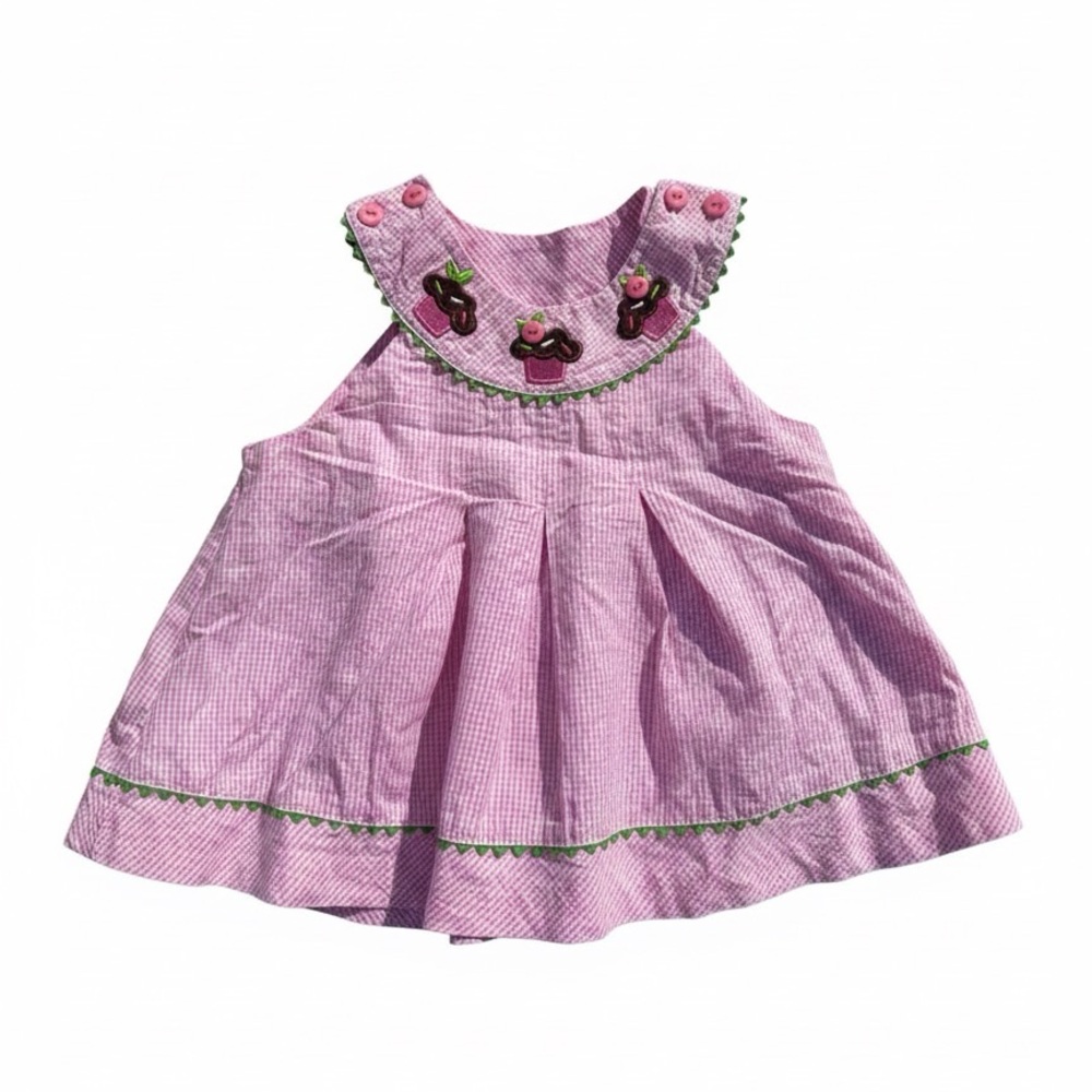 Peaches N Cream Embroidered Cupcake Dress Size 24m